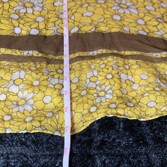 Women's Yellow Daisy Cotton Kaftan Swimsuit Cover Up & Matching Flip Flops NWT - Picture 11 of 16